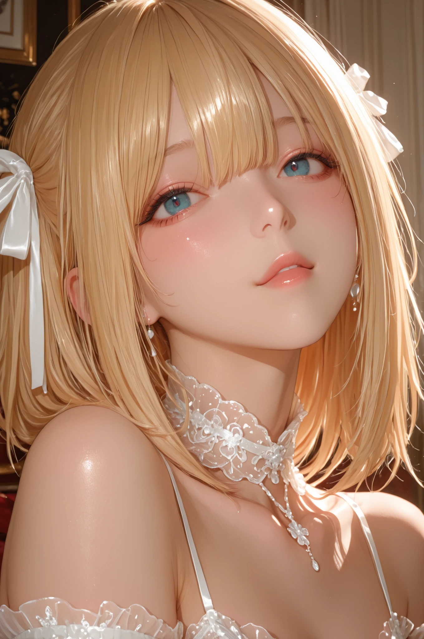 Beautiful blonde, glowing eyes, goddess, sexy lips, masterpiece, sensual, goddess, mature