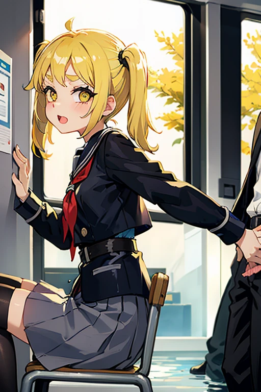 Get to grips, , 
High school girl grabbed by the buttocks on the train, 
, pleated skirt, 
Beautiful One Girl,
3 men, 
(), 
Man grabbing girl's ass on train,
Man grabbing girl's chest on train,,score_9,score_8_up,score_7_up, best quality, masterpiece