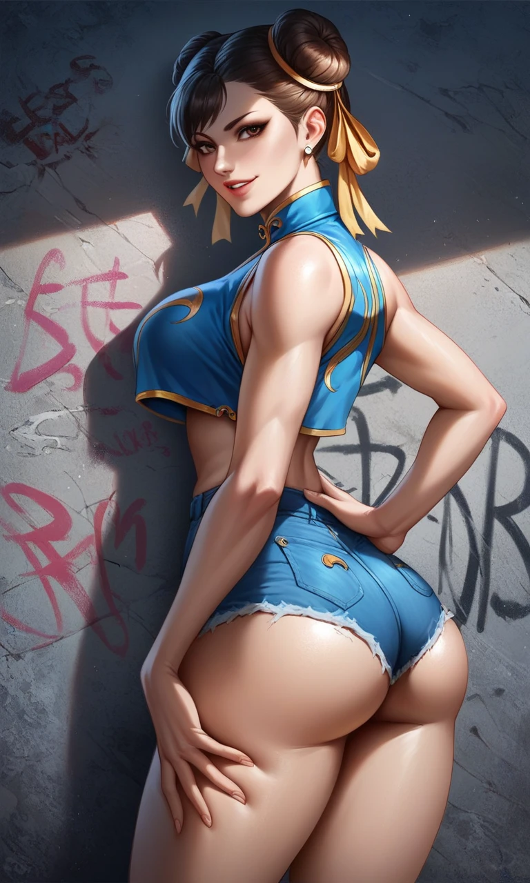 Super detailed、Highest quality、Best image quality、masterpiece、8k、(Rear View:1.5)、(Cammy)、(shoulder-length blonde hair、Medium Long Hair)、(laugh:1.3、Open Mouth) 、(cheerful)、(tareme)、(tareme)、(big eyes)、(Beautiful shining eyes)、(High Detail Anime Eyes)、(puffy eyes)、(Big Tits:1.5)、((SFW Huge Body))、(High leg leotard、thigh-high socks thighhighs)、(Fighting Pose:1.5)、hat