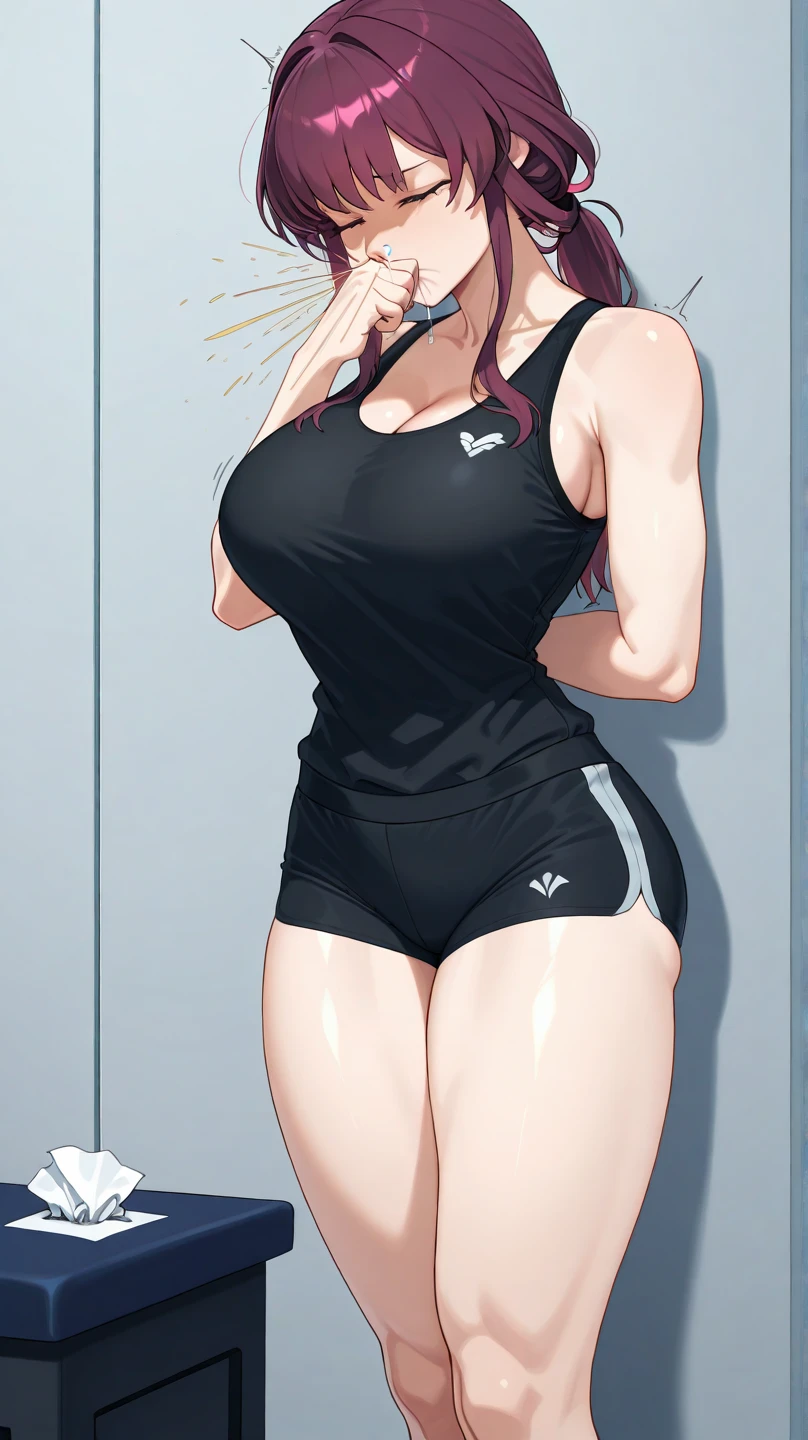 (1 girl), Alone, (Rubi Hoshino), (((Very sexy black bikini))), {{{with her back to me showing her big ass to me}}}, wearing black high heel shoes, Toned thighs, muscular belly, slim body, thin arms, wide hips, thin waist, big ass, medium breasts, at school in the classroom, (((in a bad mood))), (with hands on hips), (pink blonde hair) , star-shaped white pupils in the left eye, eye reflection, glowing eyes, anime, anime style, cinematic lighting, ray tracing, panorama, Sony FE, hard drive, master piece, accurate, anatomically correct, Super Detail, high quality, very high resolution, hard disk, 16k