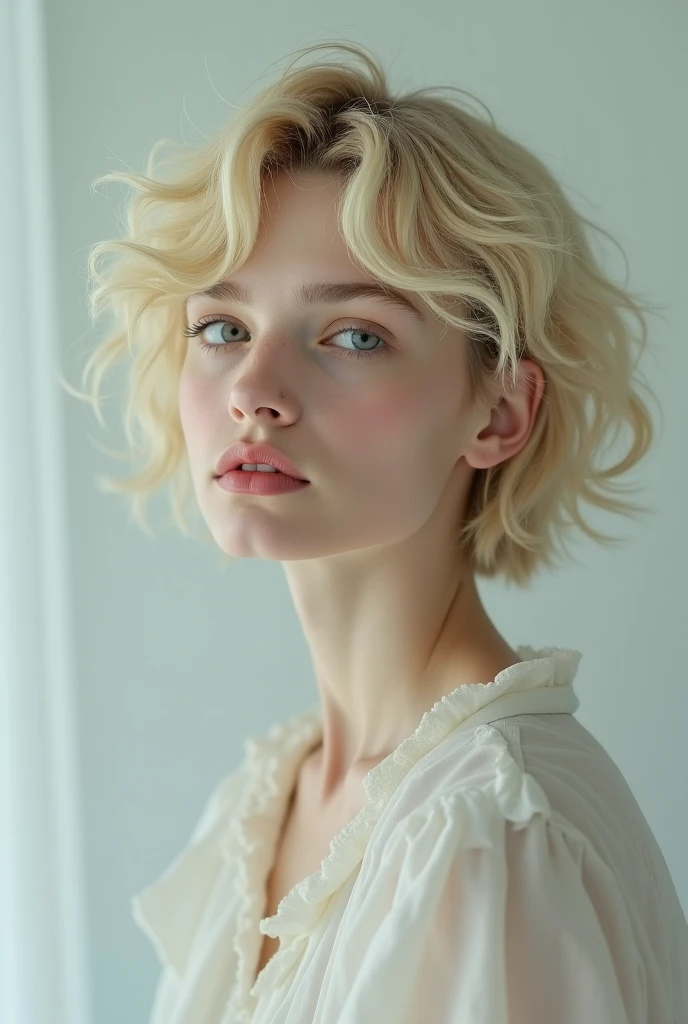 blonde woman with long hair and piercings posing for a photo, with white long hair, with long white hair, perfect white haired girl, ava max, tifa lockhart with white hair, pale porcelain white skin, anime girl in real life,  with white hair, extremely light blonde hair, very light blonde hair, with long blonde hair, her hair is white