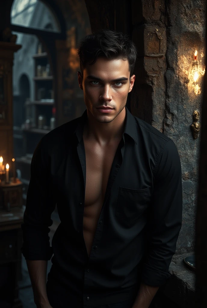 a handsome angry sexy looking devil with hones been locked in a cage