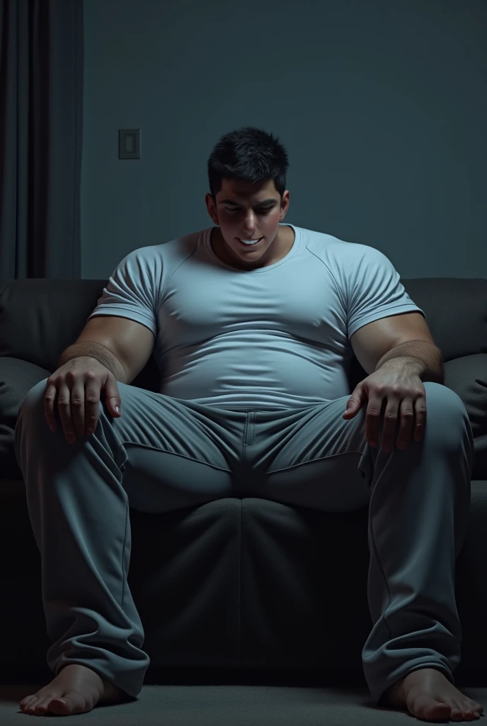 Chris evans sucking another mans willy on the couch. Realistic 4k Realism giant size difference head reaching on the ceiling (1man very giant size difference head touching the ceiling macro size )Cracks the ceiling shirtless wearing boxers (1man normal size) erection under clothing sitting on floor