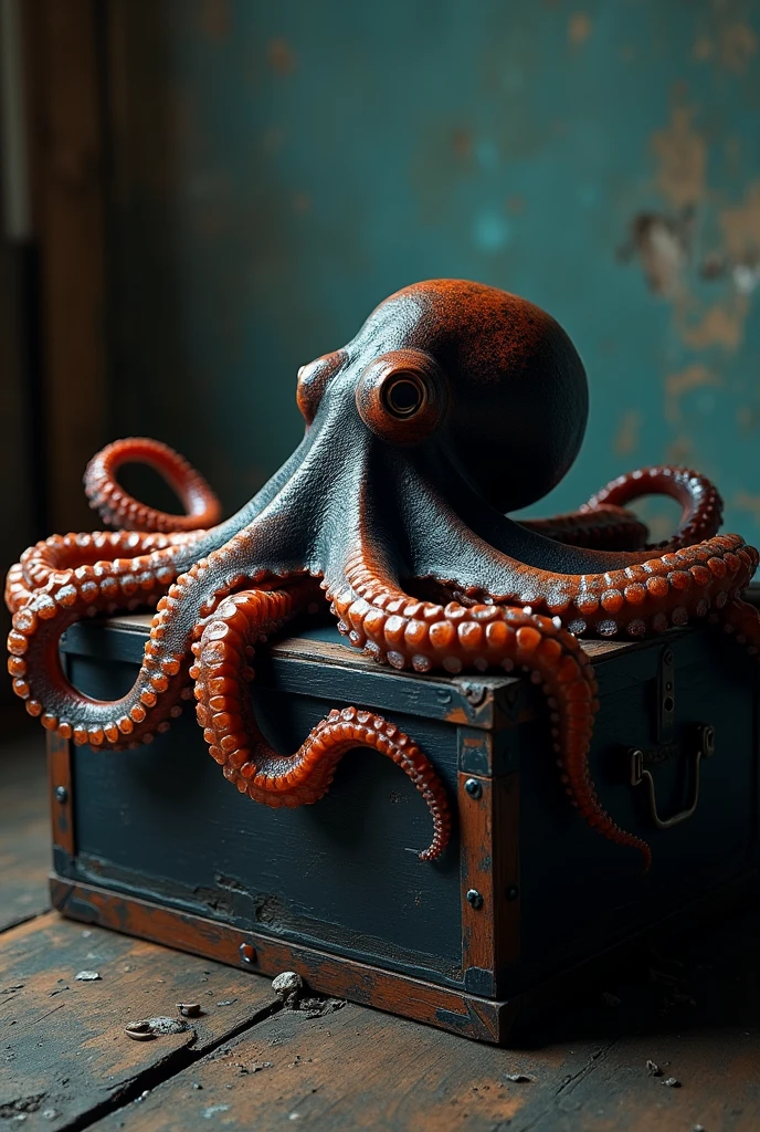 RAW photo,  A mad octopus messing everything up in Santa's workshop and preventing everybody from getting their beautiful creations,  photography, dslr, 35mm, masterpiece, 8k, cinematic