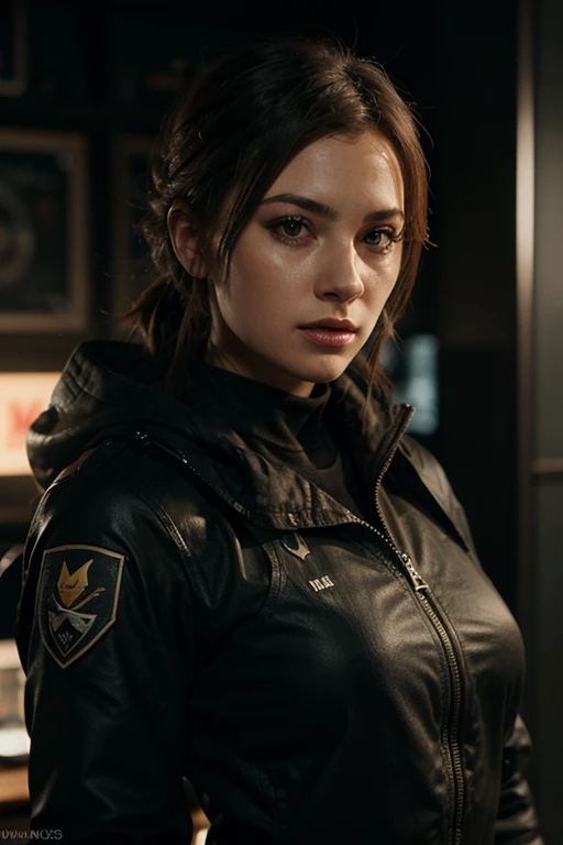 futuristic architecture, sci-fi complex corridors, standing, Courtney Hope, upper body portrait, wide tactical unloading belt, large breast, athletic body, bright blue eyes, long smooth pale ginger hair fully combed back in ponytail, masterpiece, extremely detailed, best quality, realistic, raw photo, detailed face and eyes, closed mouth, QuantumBeth, 1girl, solo, <lora:QuantumBeth:0.8> <lora:epiCRealismHelper:0.5> <lora:epiNoiseoffset_v2:1> <lora:GoodHands-vanilla:1> <lora:hairdetailer:1> <lora:ReaLora:0.5>