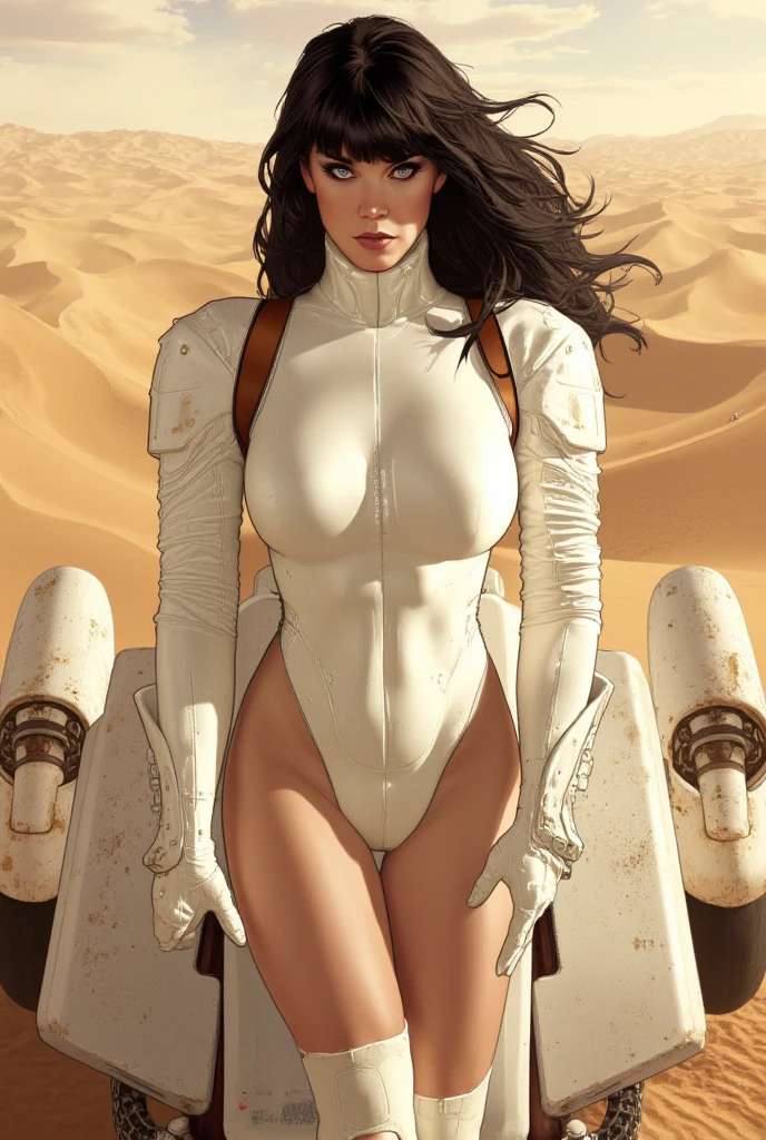 Asa Akira inside cockpit of a Gundam, battle shout, intense fighting, forced perspective, wearing a micro bikini