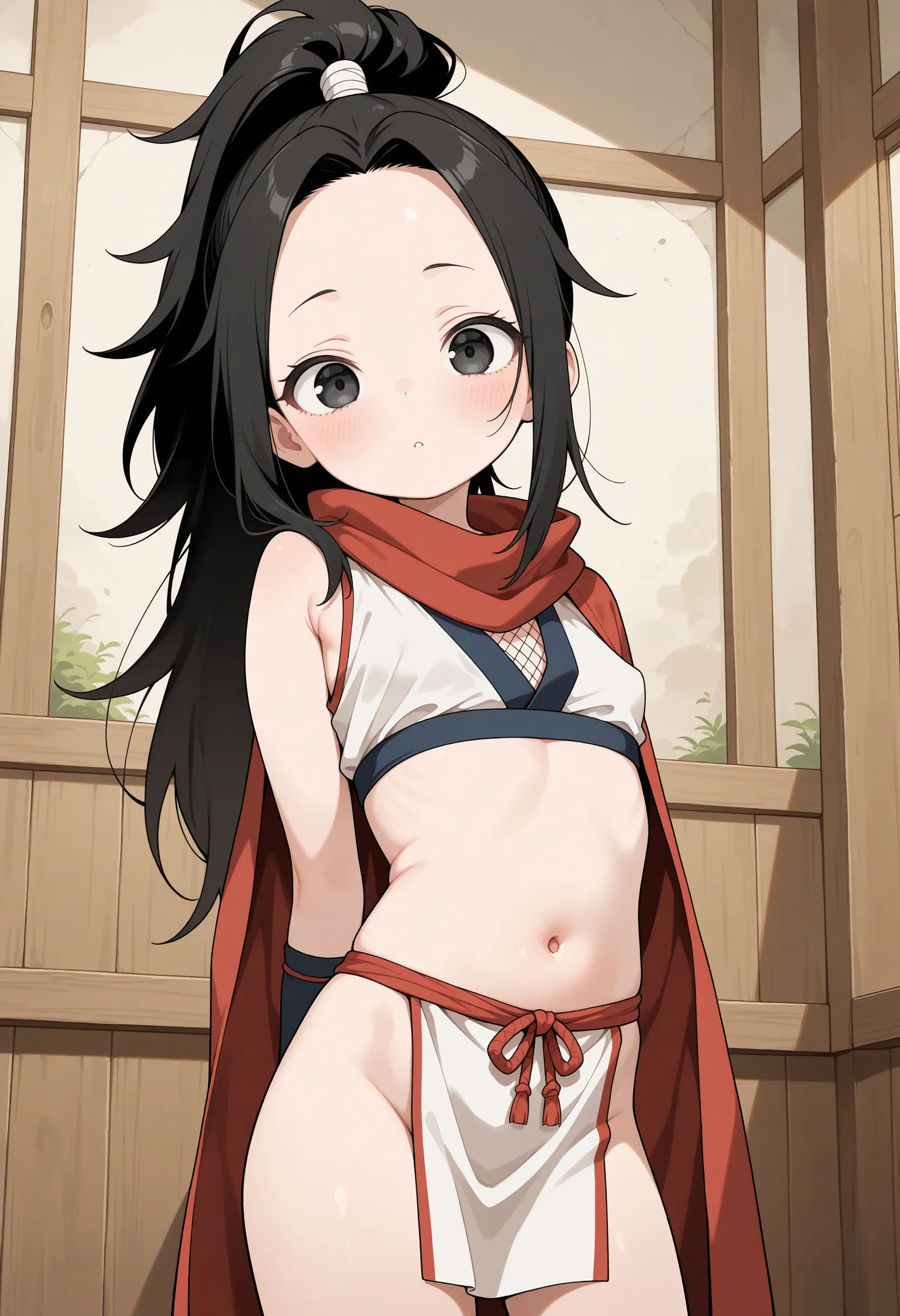 (masterpiece:1.3), (best quality:1.1), (8k, ultra detailed, ultra high res:1.2), ((anime style)), detail perfect 5 fingers, perfect anatomy,
1girl,
kamado nezuko,
BREAK long hair, wavy hair, forehead
black hair,
pink eyes,
ribbon,
small breasts,
Swimwear
