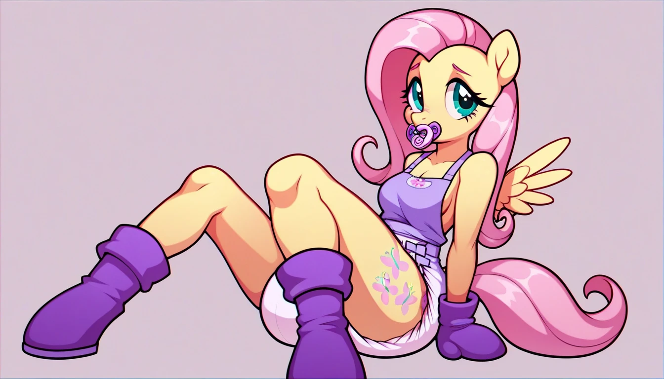 My little pony, fluttershy goth, goth dress, (lifting her white panties up), big breasts, dog collar, earrings, piercing, black eyeshadow, black nails, sexy ass, ((dog is humping while on its back)), (anal sex with dog:1.3 (on all fours:1.2), (side view)