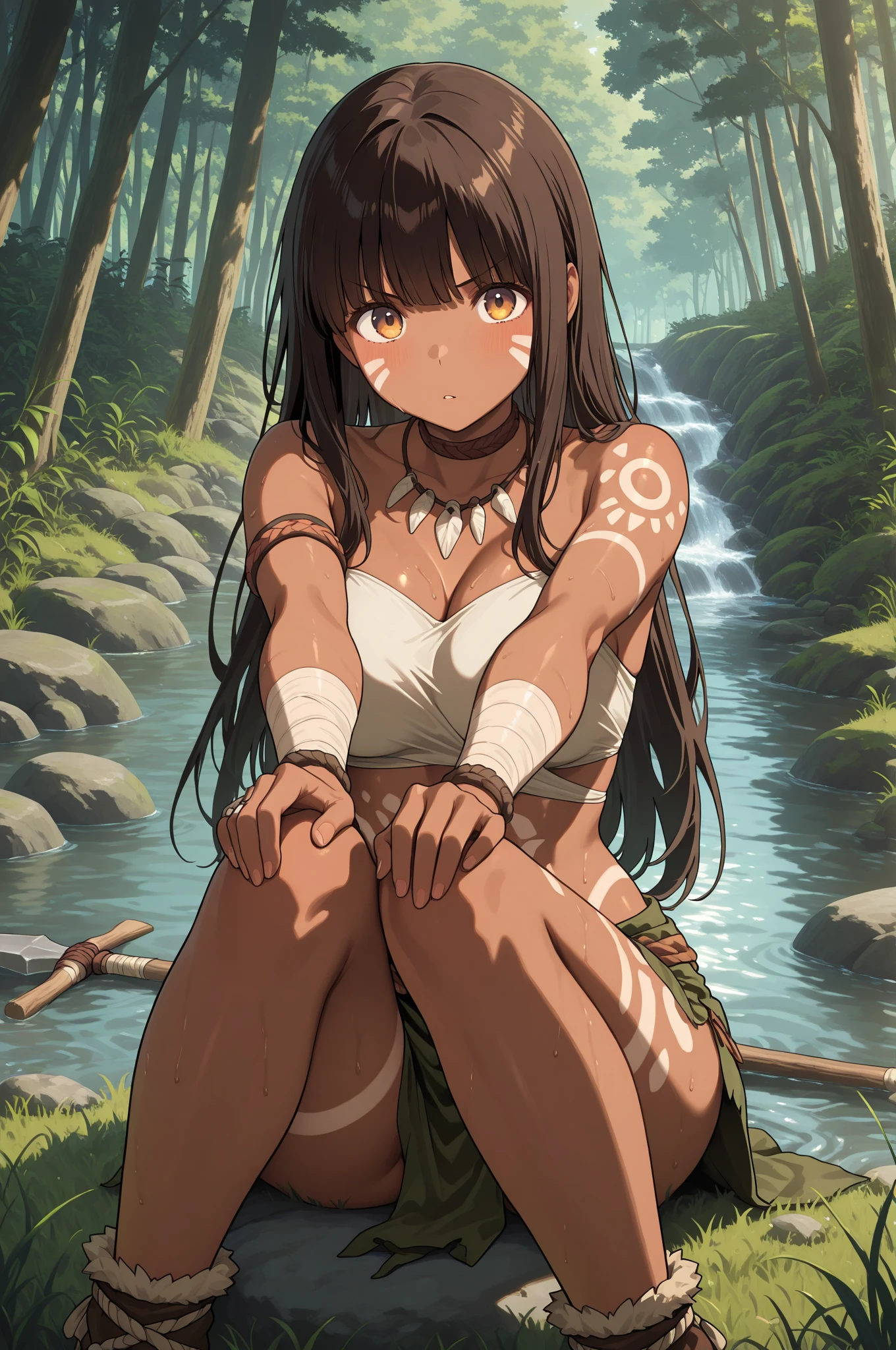 Rape, gangbang, molestation, dick, pussy, semen、Dynamic Angle、In the jungle、Girl、Lower school girls、Indian、Both eyes open、National costume、Ethnic Makeup、black-brown skin、Nipples

