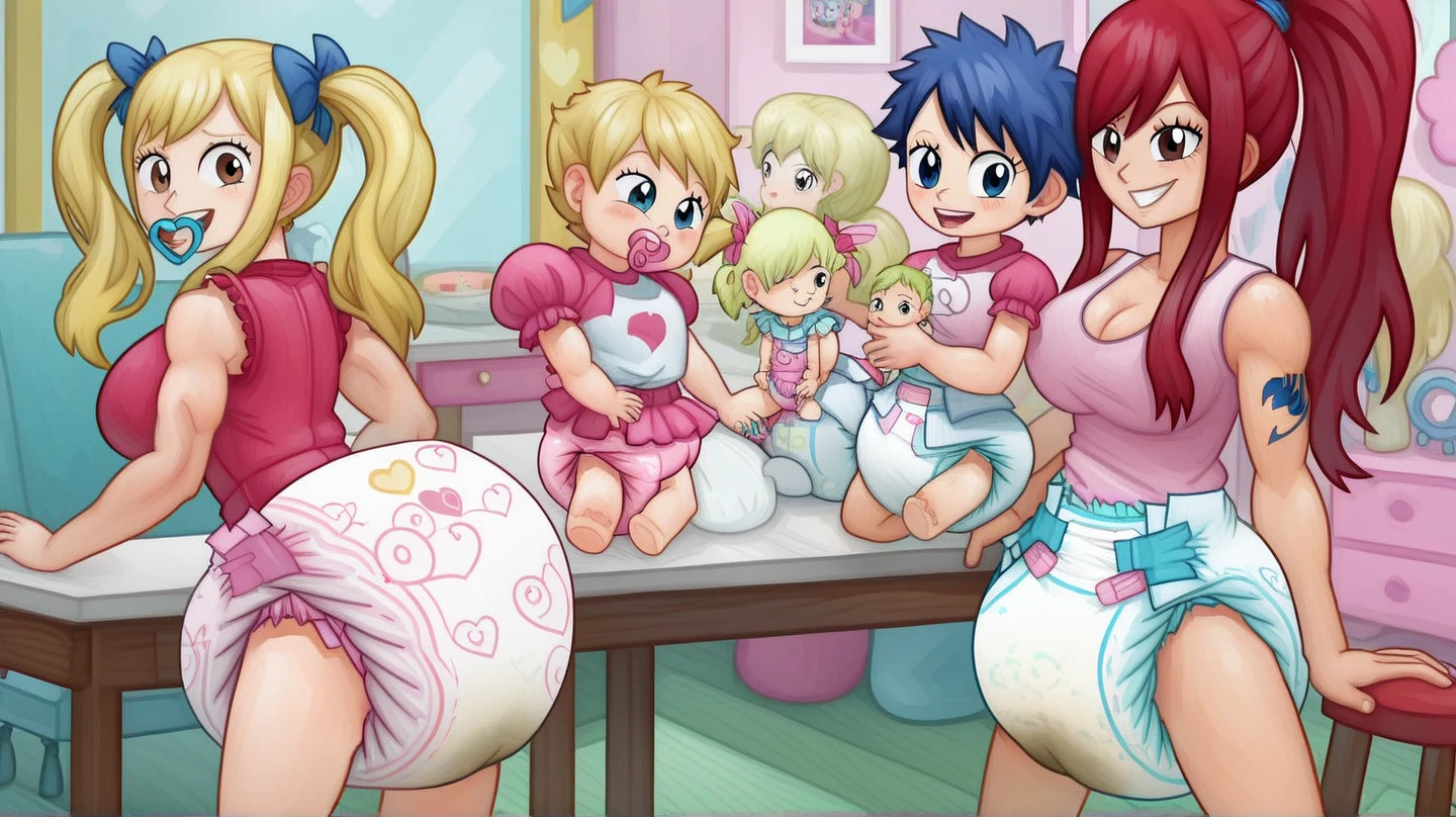Me with long pink pink hair lingerie pregnant and with Pikachu and a friend next to me Vanessa