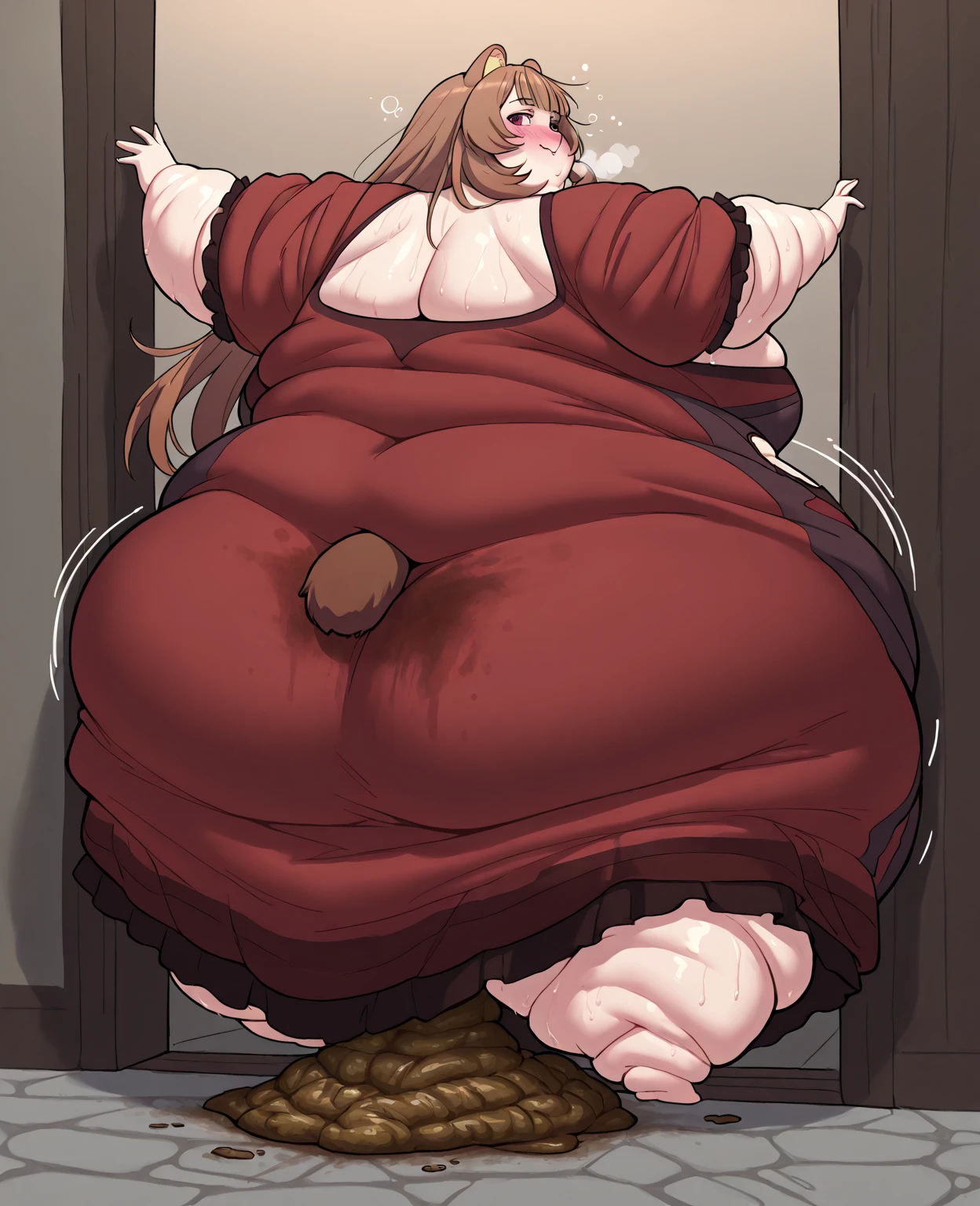 older woman in her 30s, with pink hair and a tall, curvy body, breasts big, in this, (work of art, best qualityer:1.2) wearing the legendary great black dress of the mystical sorceress, Big witch hat, pregnant, standing alone, alone, pink massive hair