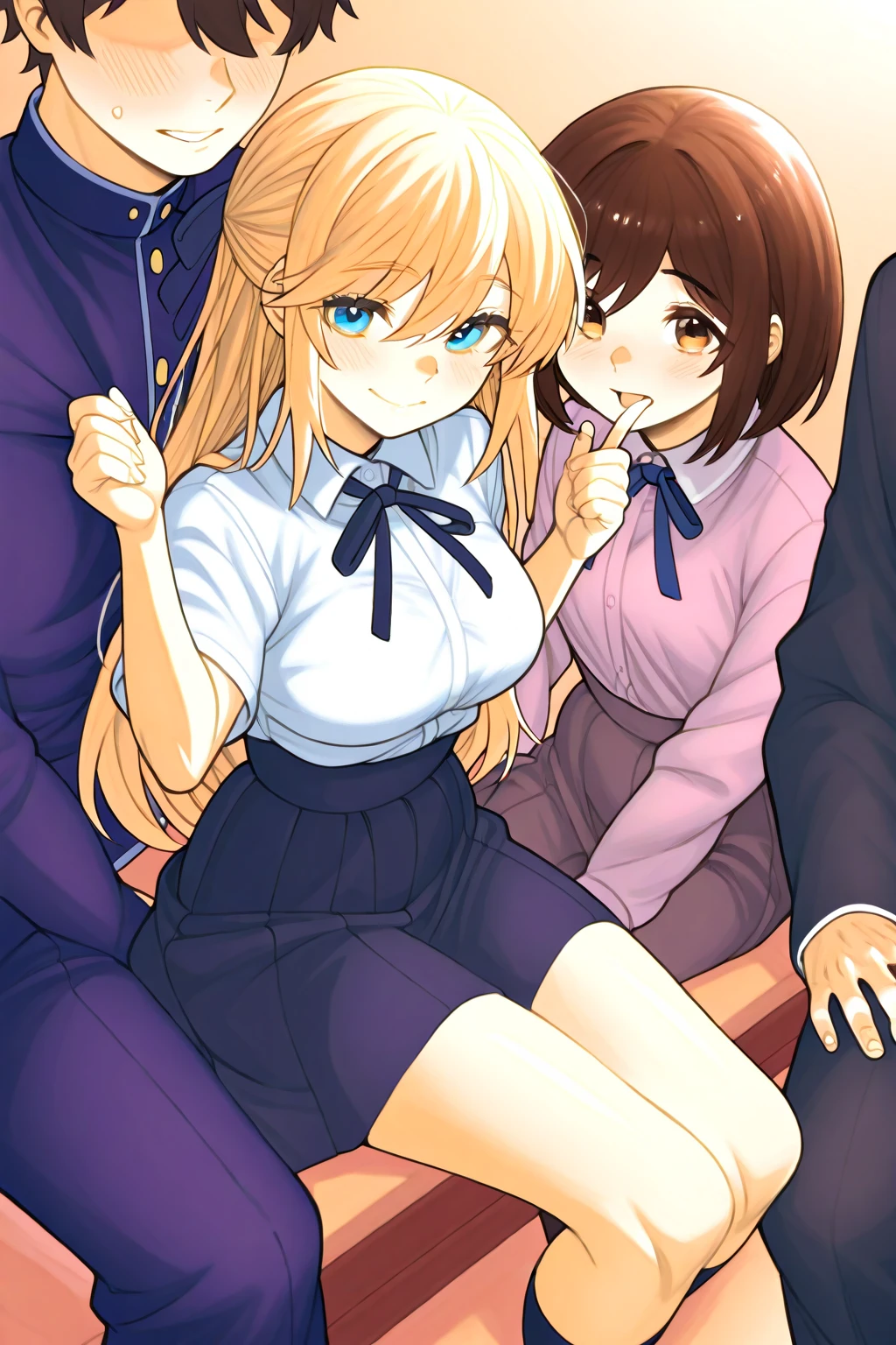 Get to grips, , 
High school girl grabbed by the buttocks on the train, 
, pleated skirt, 
Beautiful One Girl,
3 men, 
(molestation), 
Man grabbing girl's ass on train,
Man grabbing girl's chest on train,sex,score_9,score_8_up,score_7_up, best quality, masterpiece