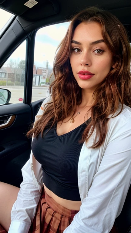 A girl stand on front of car and girl wearing bakni colour black and big boos and ass large.
Girl inside mouth man dick