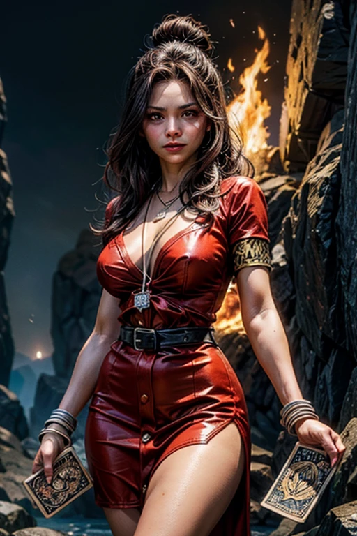 24-year-old Arab woman、Arabian Nights、Sexy proportions、Sexy costume、Too much exposed skin、Belly Dancer、A sheer face veil、Dancing in an Arab square、Torch Bonfire、night