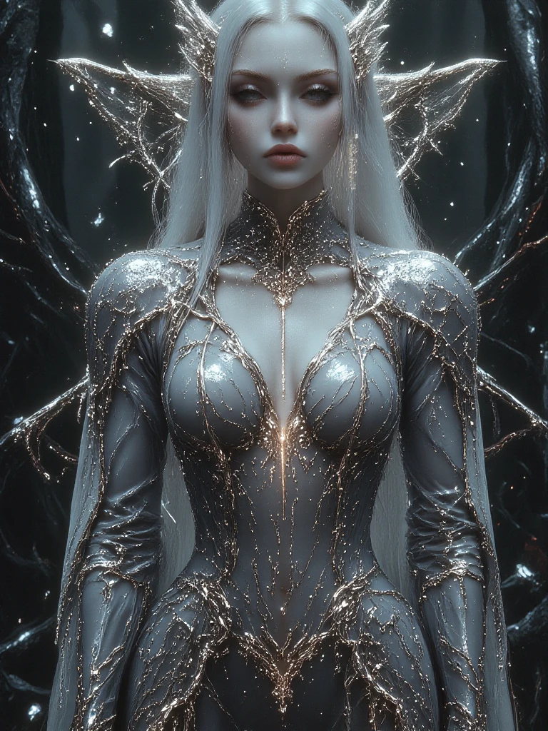 Masterpiece,Gray marble,sculptor, Escultura, Cracked marble:0.4,1 woman ,Marble statue of,action figure, Giger, full bodyesbian,Marble cut countertop,back Lighting, Realistic portrait, Symmetrical, Strong, intricate drawing, Highly detailed , Digital painting, Art Station, concept-art, Fluid, Sharp focus, Light gray skin, pale colored eyes.