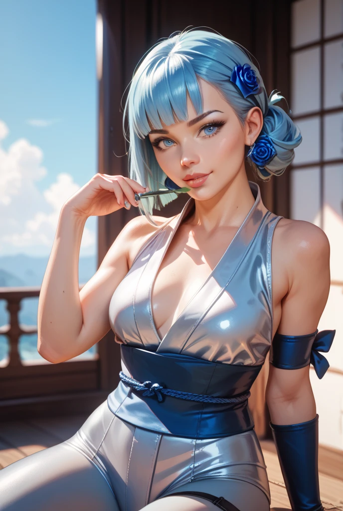 masterpiece, best quality, high quality, high definition, high quality texture, high quality shadow, high detail, beautiful detailed, finely detailed, extremely detailed cg, detailed texture, a realistic representation of the face, realistic, colorful, delicate, cinematic light, side lighting, Lens Flare, ray tracing, sharp focus, (1girl, __focus__:1.3), (intricate details, makeup, PureErosFace_V1:0.5), (beautiful delicate face detailed, Beautiful detailed delicate eyes, a face of perfect proportion, detailed high skin, detailed skin, best ratio four fingers and a thumb, arms under the chest, wide hips, smooth midriff, slim and thin, fashion regatta, light blue hair: 1.3), location of the bar