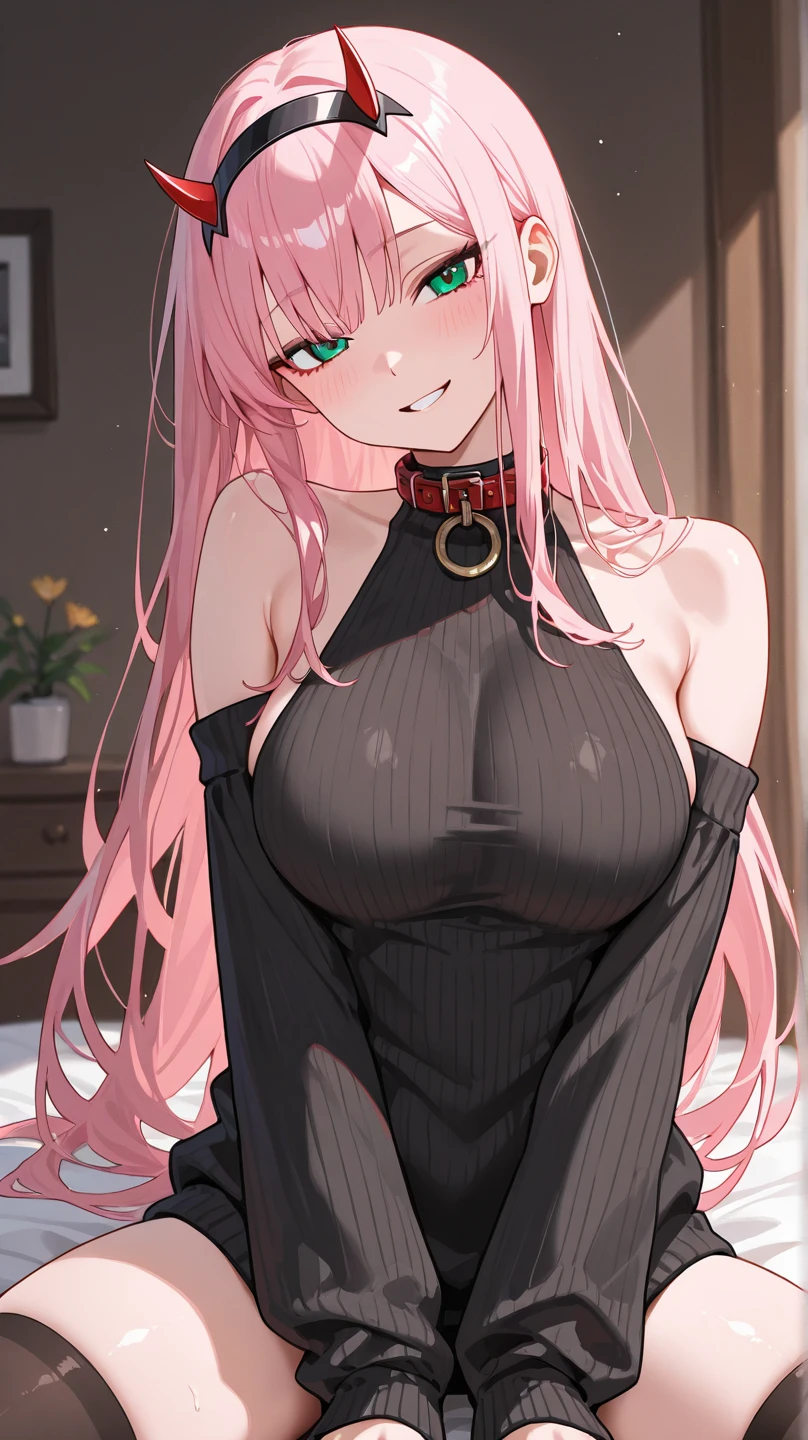 fluffy hair,Brown and pink and white and gray hair,pinkeyes,red tide,Bedroom with morning sun,Modern Studio,Wearing black turtleneck innerwear,long-sleeve,The lines of the body are clear,Chest is proud, and posture is good,Shy smile,Black stockings and garter belt,Pants with plenty of lace,AHE Face,open open mouth、Drooling with joy,The gesture of raising both hands and arranging the hair,