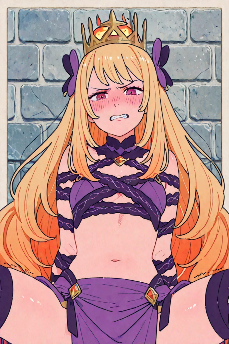princess peach, penis entering on her vagina, girl with long blonde hair, blue eyes, wears a tiara on her head, fully naked woman tied by chains, kidnaped woman, detailed face, penetration, doggy style sex position, her hands are tied with chains of a dark dungeon, fully naked, has a distressed face and a scared look, has a sensual body, very sexy and striking, sexy body, masterpiece, best lighting, thick body, scared face, blushing face, hentai scene being penetrated by a dick, penis entering her vagina, pov, man pov, man point of view, big breast, hentai, ahegao, female orgasm