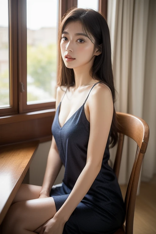 (8K, RAW Photos, of the highest quality, Masterpieces), High detail RAW color photo professional photograph, (Realistic, Photorealism: 1.37), (Highest Quality), (Best of darkest illustrations), ((Cute, Beautiful, Ultra High Resolution, High Definition CG Unified 8K Denden Wallpaper, Physically Based Rendering, Movie Lighting), analog style, Elegant, grateful, UHD 8K, Digital SLR, FujifilmXT3, Vibrant, Candid, Dramatic immersive sunset, (Detailed face, Skin Texture), Film grain, Natural light, looking in camera,(Idol face), (1 japanese girl),((a photo of girl, 16 yo)), ((long:1.4)),((navy blue linen velvet bunny earbands:1.4))、((Linen velvet navy blue strapless leotard:1.4)), ((Dark blue rough mesh pantyhose:1.4))、((The color of the wrist is navy blue:1.4)),(thick thighs), ((Looking at Viewer:1.1)),((Cowboy Shot)),so sexy, Very beautiful, very very kawaii, ((Casino Dealers)), wakame、terrified expression、Screaming