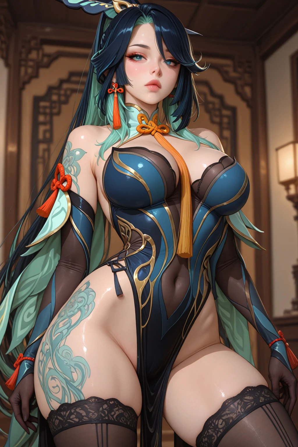 (NSTDA.:1.2), (10, beste-Qualit, master-piece: 1.4), ultra-high resolution, (lifelike, photorealistic portrait: 1.48), 30 years old, A Beautiful Girl, Tall, gigantic breasts, Famous Japanese actors, Blue Eyes, Head tilt, cowboy shot, viewer look., Disgusted eyes, Sliced thinly., Beautiful lake,  Zeiss 150mm F/ 2.8 Hasselblad, In Japanese shrines, Whole body, foot, Ultra-Wide Angle