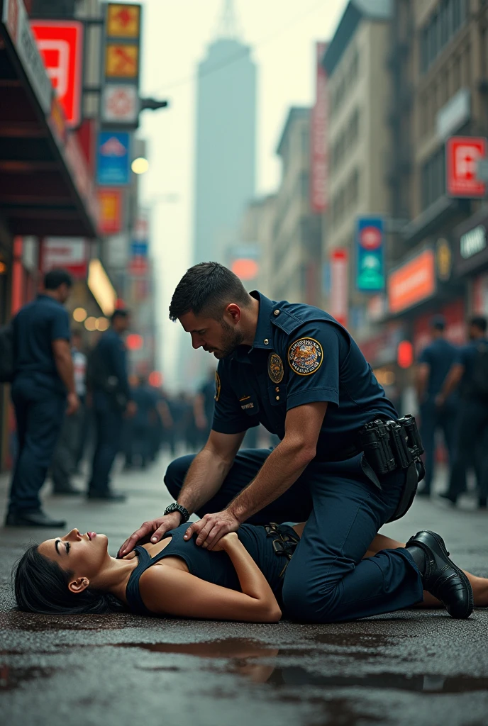 handcuffed woman, slender, wrists together behind butt, (big breasts:1.3),skintight psychedelic jumpsuit, undercut hair, arrested by twoplainclothes cops at underground rave at night, flashing lights, crowd in background textured skin, uhd, 4k, detailed
<lora:handcuffed:1>