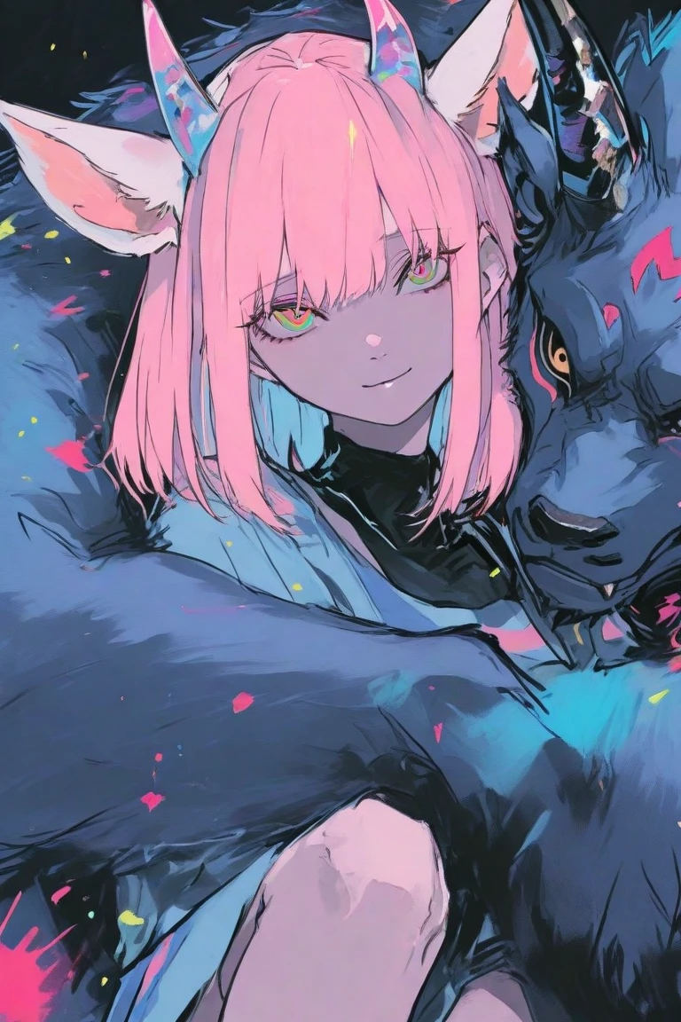 Anime trans male with pink hair and is a incubus with horns and a tail sexy and breedable