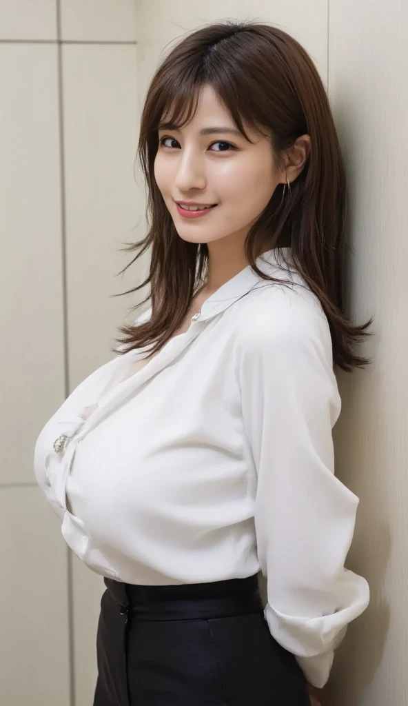 masterpiece,highest quality, (1 mature woman), ((portrait:1.5)),
compensate, elegant gray suit, white shirt, please touch my chest, ((seduction performance)),
big breasts,