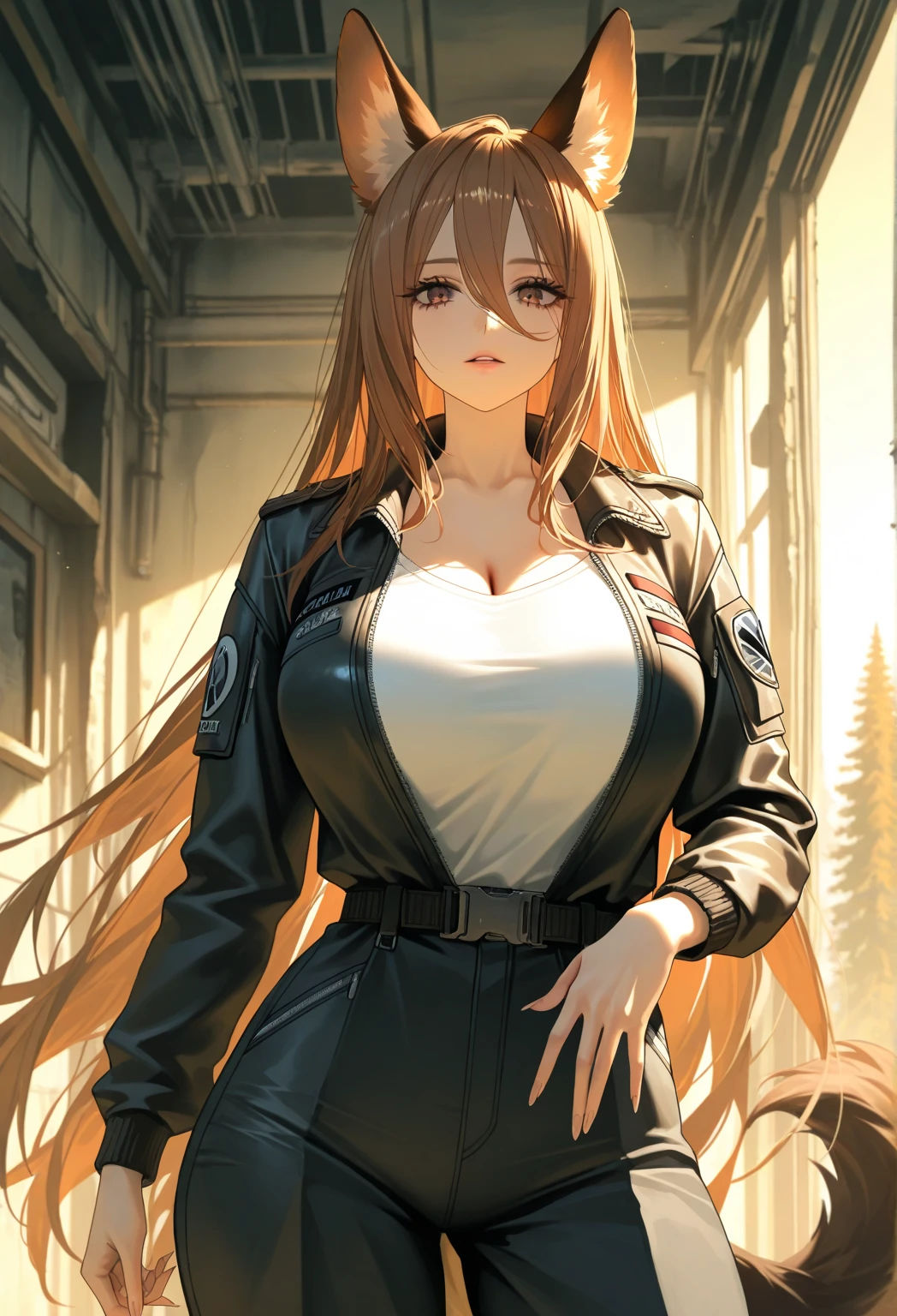 (((masterpiece))),(((High resolution)))、(((8K quality)))、(((perfect face)))、(((beautiful woman pilot))), SF pilot body suit, big tits, look at the camera, ((top quality eyes)), detailed texture