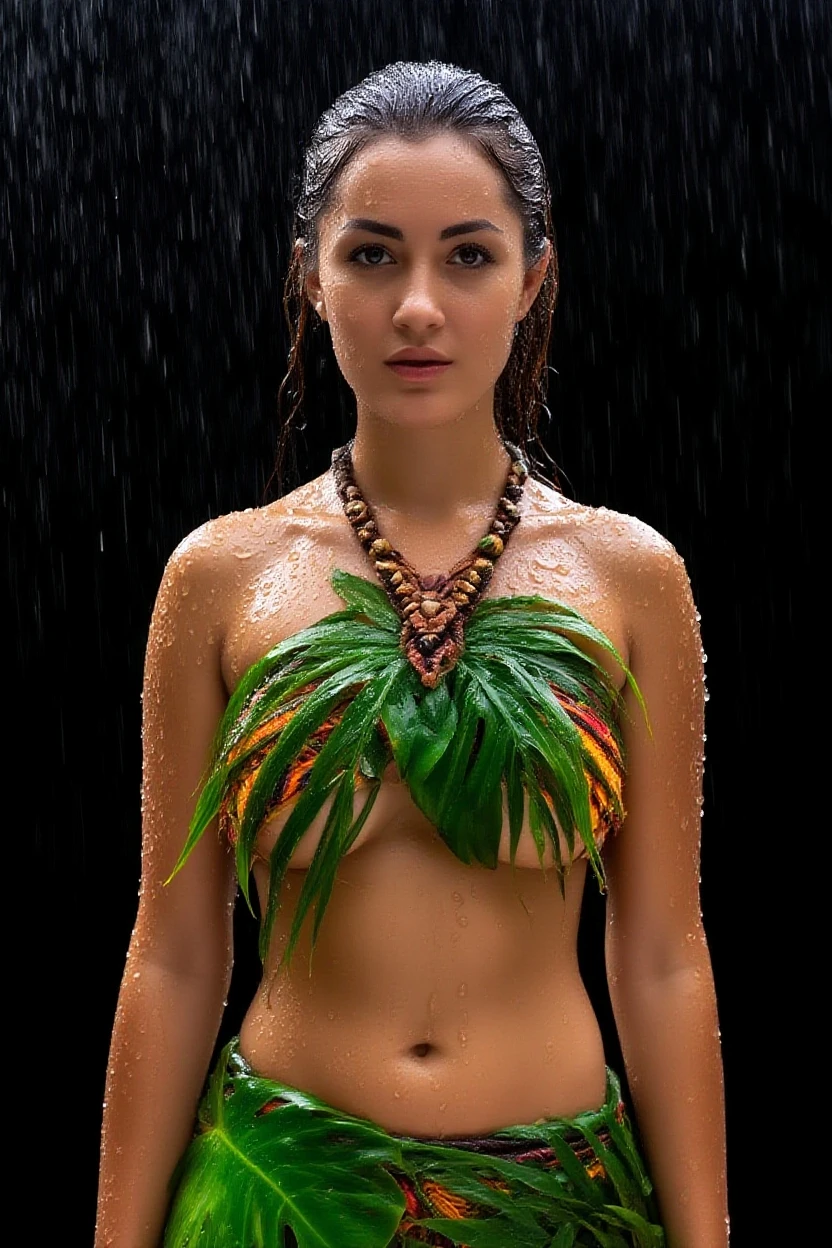 (((masterpiece, best_quality, ultra-detailed, immaculate:1.3, sharp detailed))), (((75 year old mexican tan woman with grey hair and wrinkles))), cavewoman, ((( girl standing in the water in middle of a blue ocean)))(dark tan skin)(from the front) ((blueish black hair)) short hair, braid , grey hair, beutiful inviting old woman, grey eyes,freckles,lips, (((background of the horizont of the ocean with some plants above the water))),(((((only wearing a tiny hanging cavewoman pelvic curtain made of blue-greenish leaves of seaweed))))),((topless)),((looking at the camera, playful smile, inviting face,perfect detailed face,)) beutiful face, perfect eyes, wide hips, cavewoman, nsfw, ((naked flat chest))(loincloth hanging barely lower than the pussy) (pussy focus, legs open,)(((realistic old woman)))((curvy muscular body))((perfect pussy))((completely naked legs, completely naked chest))((pubic hair visible))(((((pelvic curtaing made only of a big leaf of greenish seaweed)))))((feet in the water))((((topless, naked chest, naked breasts))))((((completely naked upper body))))(((wet hair, bun hairstyle, wet skin)))