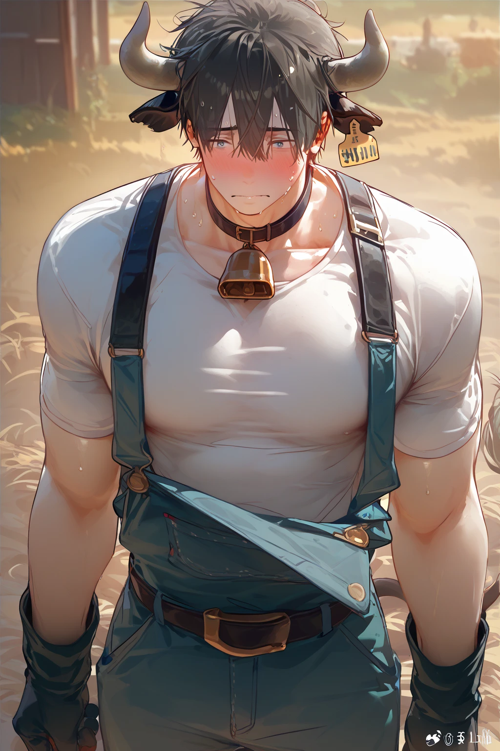 (androgynous), (boyish), beautiful, chubby, (very short hair), (pudgy face), (thick), overweight, beefy, nipples, (cute), (little brat), (naughty brat), (へそ), ぽっちゃりした体, 汗ばんだ体, (臭そうな体), (moobs), (ikemen), (boyish), (obesity)