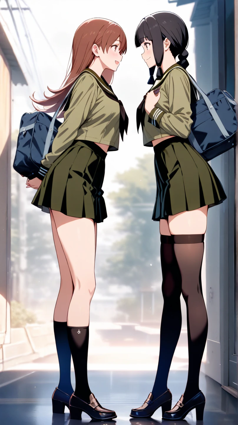 ((RAW photo, HDR, 4k quality, 8k quality, masterpiece, beautiful, exquisite, ultra detailed, ultra highres, ultra quality, ultra aesthetic, ultra absurdres, official art, five fingers, good hands, perfect anatomy, ultra quality face, ultra quality eye)), japanese, (((nsfw))),
((ultra realistic, ultra photorealistic, ultra realistic skin, realistic textured ai-assisted)),
BREAK
(((from behind, very low angle shot), arched back)),
((solo)), ((Cool Beauty:1.5, beautiful actress, beautiful idol)), (high school girl), ((serious girl, neat girl, pure girl)),
long hair, (straight hair, black hair), (silky skin, shiny skin, beautiful white skin), (slim, skinny, thin thighs, thin legs, small butt:1.5),
(flat chest),
BREAK
(((showing panties:1.5, white panties, cameltoe, (sexy panties,  panties, childish panties), ultra detailed panties))), (((open clothes:1.5, undressing:1.5, bottomless:1.8, pantiesless:1.8, pull down your pants:1.8, bare pussy:1.5, bare butt:1.5))),
BREAK
(school uniforms, summer school uniform:1.2), (pleated skirts:1.5), neck red ribbon, (short sleeved collared shirt),
(standing:1.3),
((ecstasy, smile:1.5, embarrassed, shame, blush:1.3)),
BREAK
((escalator in a shopping mall)),
BREAK
((cowboy shot)),
((blur background, depth of field)), beautiful background, picturesque scenery, perspective, (front lighting, bright daytime lighting, Natural Light), cinematic lighting, prefect lighting,