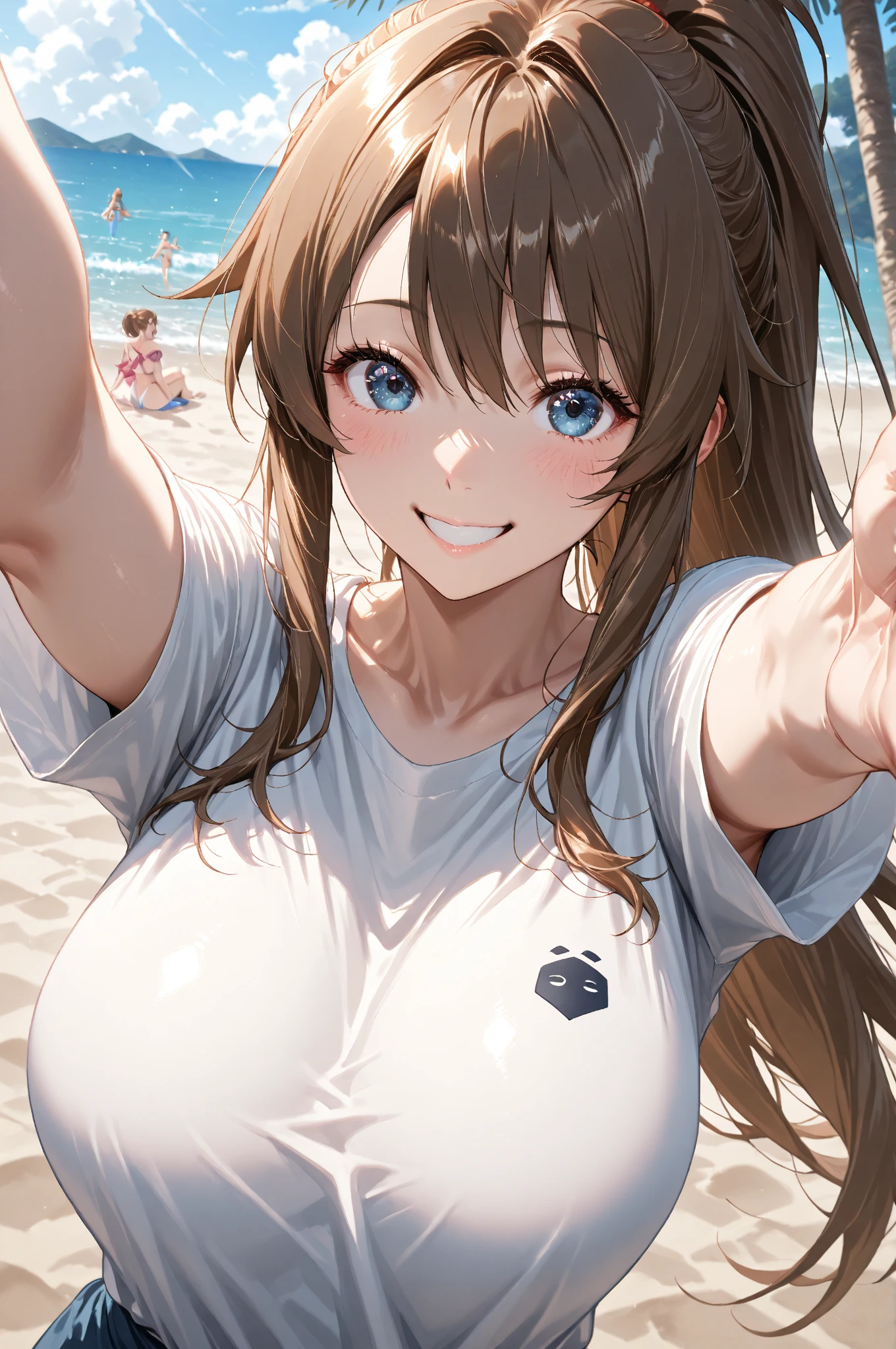 masterpiece,best quality,highres,4k,8k,3d,cowboy shot,1girl,halo,hoshino_(blue_archive),blue archive,small breasts,swim suit,skinny,long hair,eyewear on head,:d,bikini,heterochromia,yellow eye,blue eye,ahoge,low twintails,hair ornament,
beach,ocean,nature,sunshine,sunlight,smile,pointing at viewer,(index finger,handgun:1.2),half-closed eyes,
BREAK blurry background,
((cinematic light)),(colorful:1.2),hyper detail,dramatic light,intricate details,(best quality:1.2),highly detailed,Anime,Moe,illustration,(wallpaper, masterpiece, ultra-detailed, best shadow),(beautiful detailed face, beautiful detailed eyes),high contrast,(best illumination, an extremely delicate and beautiful),((very aesthetic)),full body,