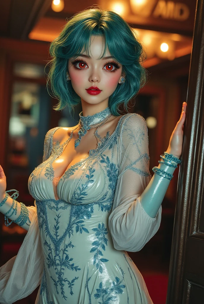 Iridium art, bunny girl ((hannah yata style!!!)), Gloomy foggy atmosphere, surrealism, The absurdity of cuteness, attractiveness and rejection of extraordinary appearance, magic naive art, primitivism, protogen, , ((best quality, Masterpiece)), ((Highest detail)), RAW:1,1, 8k