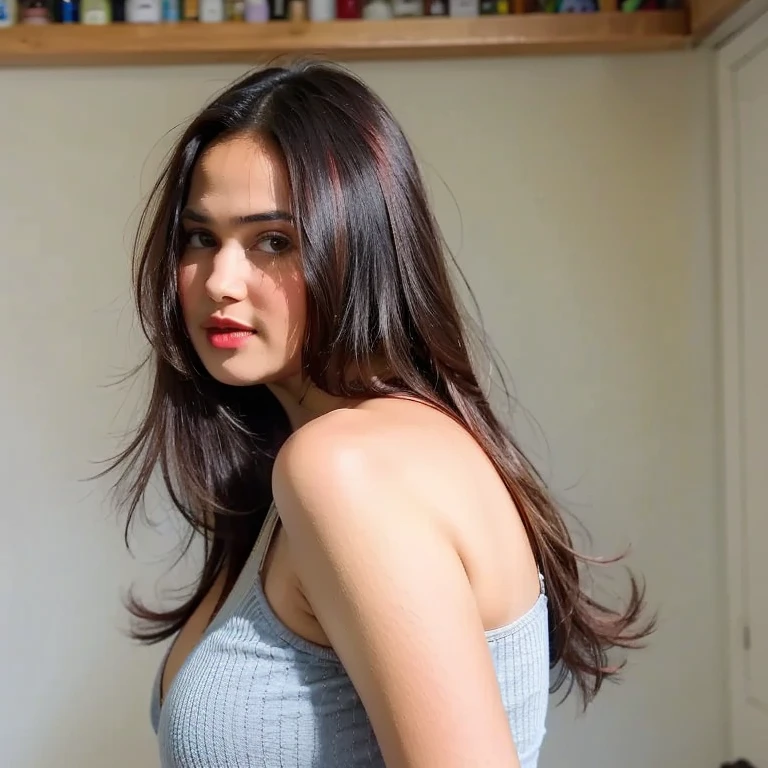 Cute Indian women wear blue crop top without pants. She bottomless, show ,she the price by anchor in Awards function, she standing in red carpet, hairy pussy , realistic hairy ,