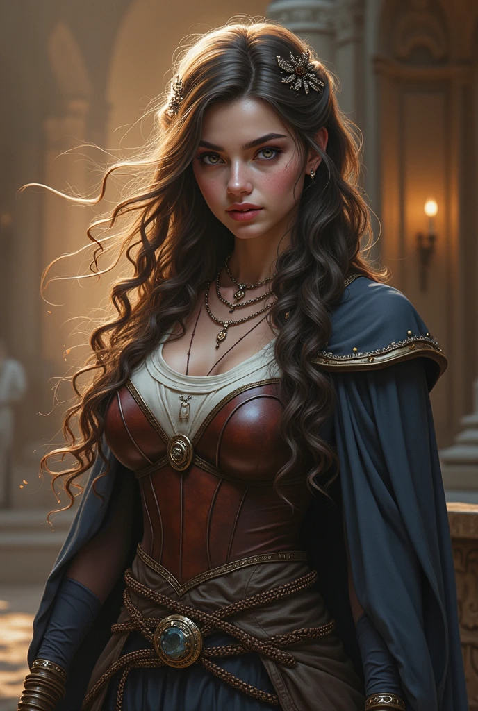 One girl、princess、Confused、Worried look、long flowing hair、Beautiful and detailed eyes、Beautiful and detailed lips、crown、Elegant Dresses、Intricate details、Dramatic lighting、Cinematic、Fantasy、Digital Art、Extremely detailed、8k、masterpiece、Photorealistic、Dramatic colors、Cinematic照明