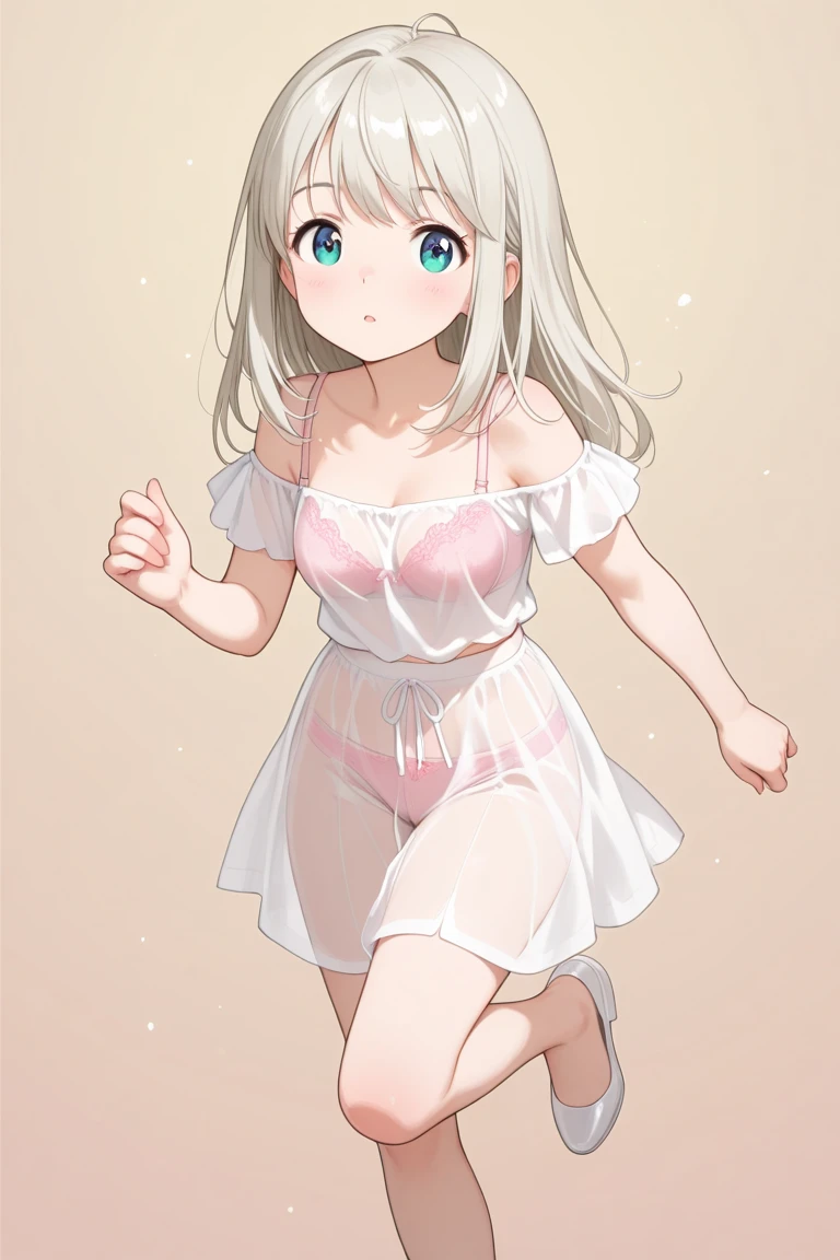 masterpiece, best quality, oyamamahiro, solo, 10yo, (petite), long hair, from below,
seductive smile, kneeling, sundress, (clothes lift), flat chest, panties pull, pussy, park,