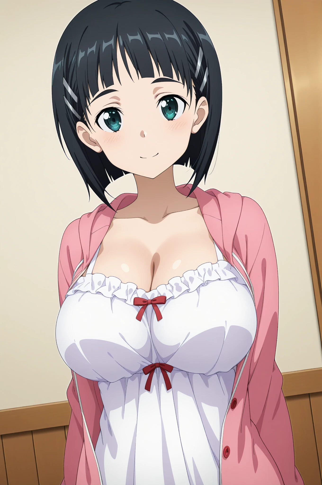 1 female,High resolution,High resolution,Ultra-realistic,8k, Saw 2, alone, blue eyes, Black Hair, Twin tails,European,sexy,Upper body close-up,Photographed from the front,Dynamic Angle,private teacher,Slightly sheer underwear,Red underwear,blush, Huge , Nipples ,show , Sporting goods, Micro Sports Bra, erect Nipples , open breasted sports bra , Top view, White sports car , Half-naked breasts, Videl's very small breasts bra that does not cover her Huge breasts 、Naughty smile、Grinning mouth、Full body portrait