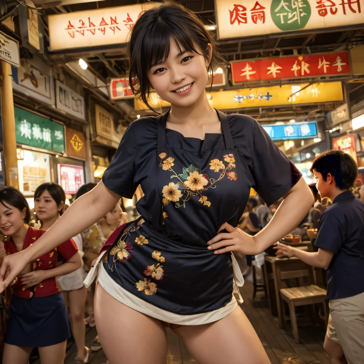 
(masterpiece: 1.2, highest quality), snap shot, Japan's poor neighborhoods, Good old Japanese townscape、Poor conditions, (Naked pretty girl)、(Full nudity、Pussy)、Detailed face, Dirty and old store、Showa Retro、12 years old、Playing with friends on the street、Have fun eating and drinking with friends, Japan candy shop, (Girl selling at a street stall), smile　