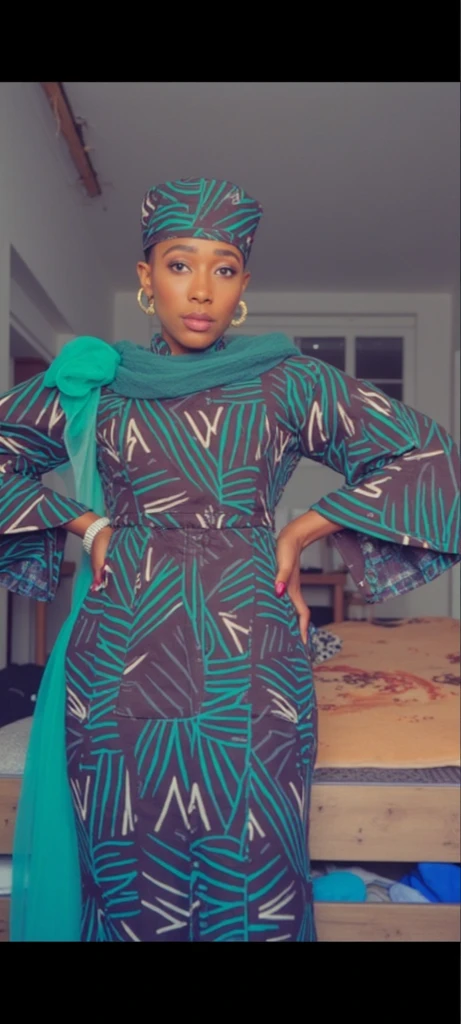 A woman with dark beige skin, realistic, nue, full body