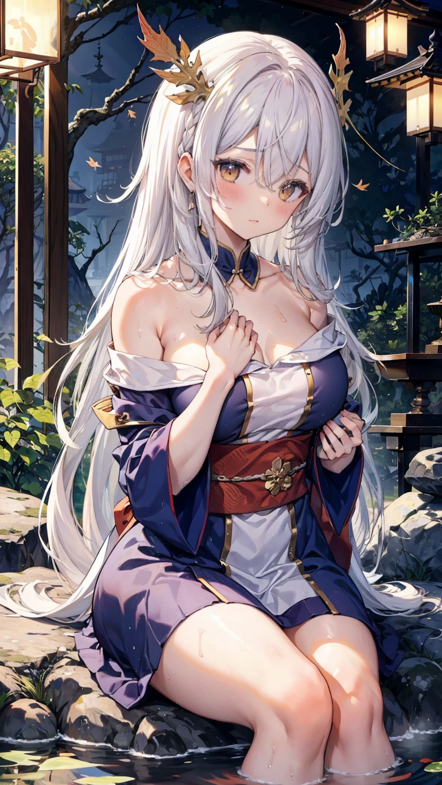 (nsfw:1.3), (masterpiece, best quality, 16K, highres:1.5), a girl, full body shot, (slender, large breasts, beautiful breasts:1.4), (pointy breasts), (excessive cum:1.3), semi long, silver hair, fair skin, undone clothing, blouse, undone clothing, japanese idol, lying down, lying on back, delicate facial features, in the park, with a tree, at night, with a full moon, with a starry sky, break depth of field, (raw photo:1.2), empty eyes, saliva, open mouth, low angle shot, cel anime, (beautiful eyes:1.2), from below, soft-edged