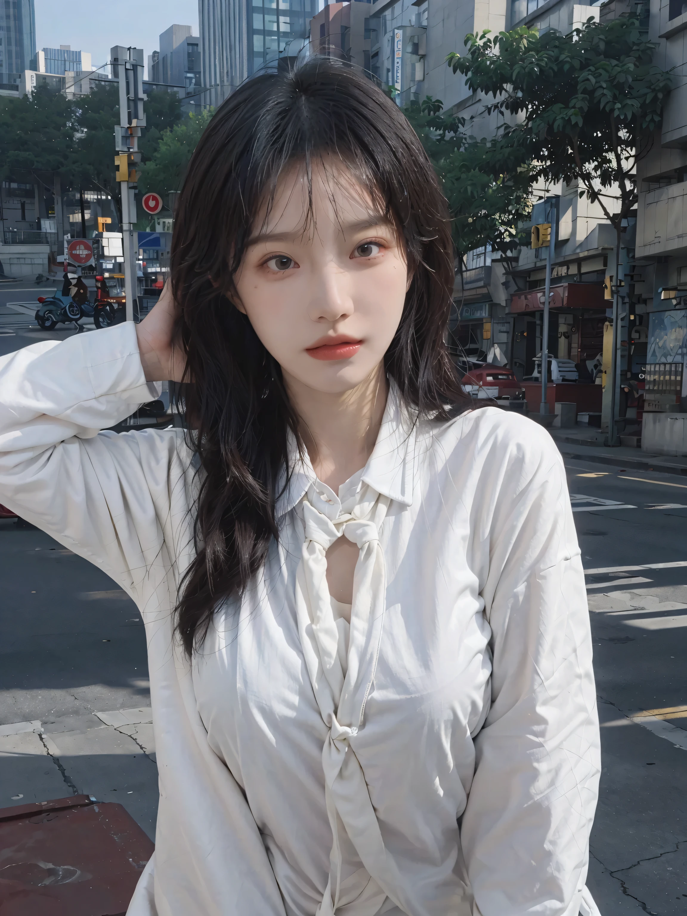 (RAW photo, best quality), (realistic, photo-realistic:1.3),best quality,highly detailed,masterpiece,ultra-detailed,illustration,1girl,full_body,dynamic angle,world masterpiece theater,messy_long_hair,best quality,extremely detailed CG unity 8k wallpaper,ink,Amazing,cinematic lighting,lens_flare, dunhuang_style, on the train