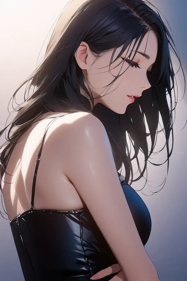 obra-prima, best_quality, colorido, intrincado, highres, 1girl, naked,, closed_mouth,(refer ence sheet:1.3), (magazine_cover:1.4),(blueprint:1.4), various_color_eyes,black_color_hair, various_hairstyle, Looking_at_viewer, solo, (concept_art:1.3) , detalhes em branco, huge_breast, floating_object, high_detailed_face, (huge_breast:1.6), (black_hair:1.6), lineart, monocromatic, (ghibli),