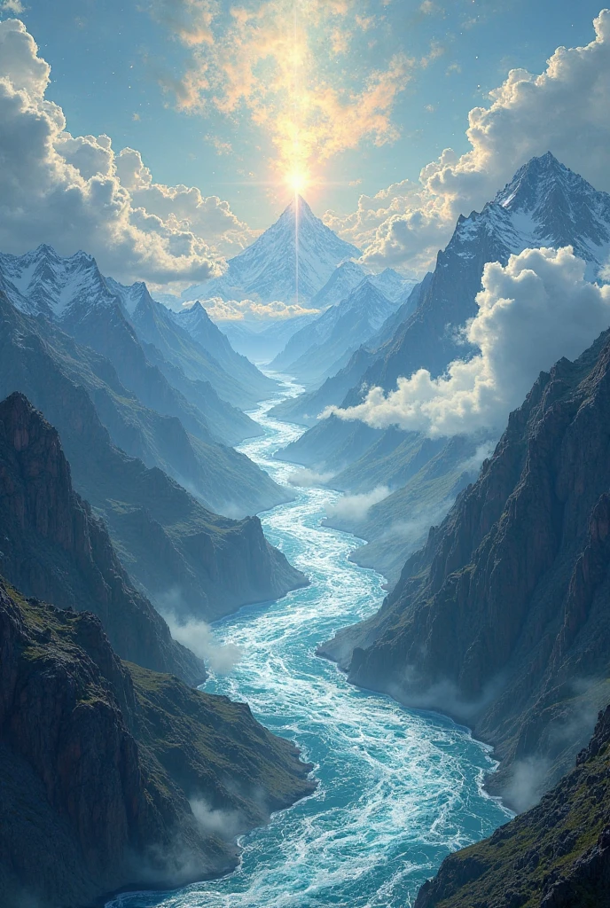 The waters of the great rivers come up from the sky
