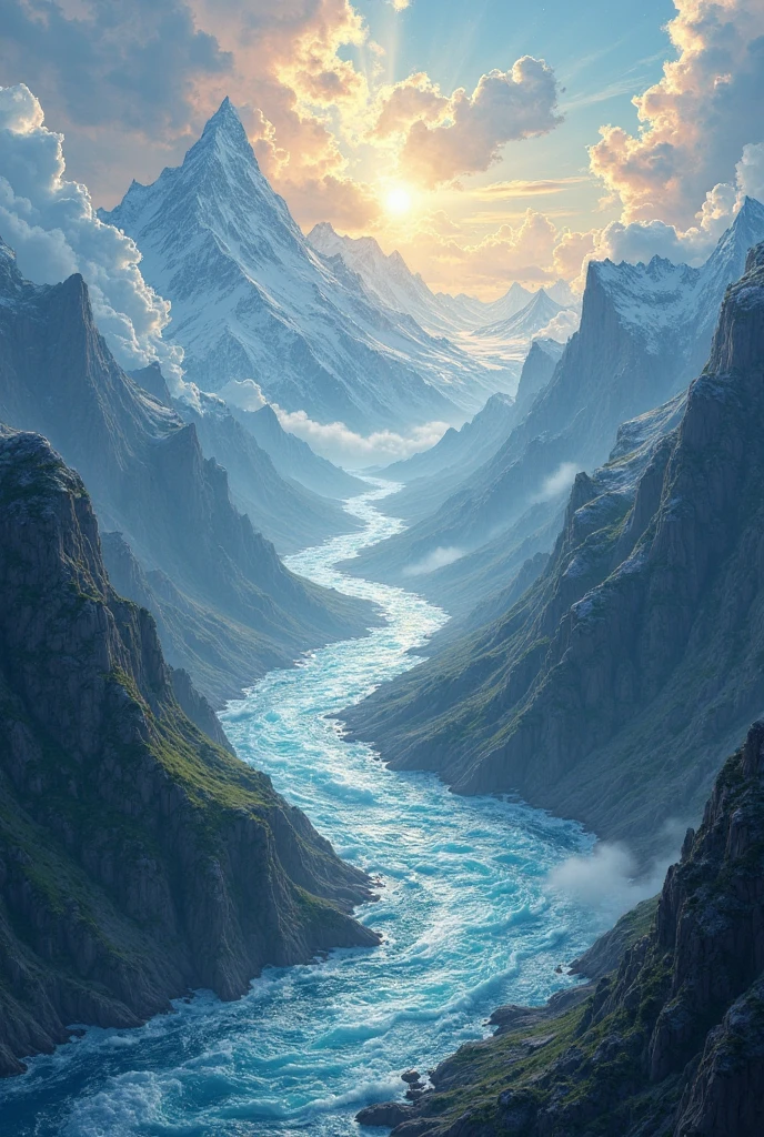 The waters of the great rivers come up from the sky