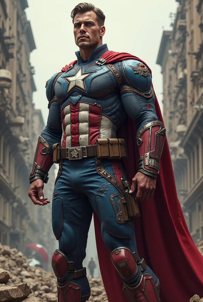 Captain america with indonesian suit