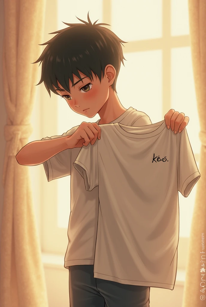 boy, white background, full body, playboy,
T-shirt wear