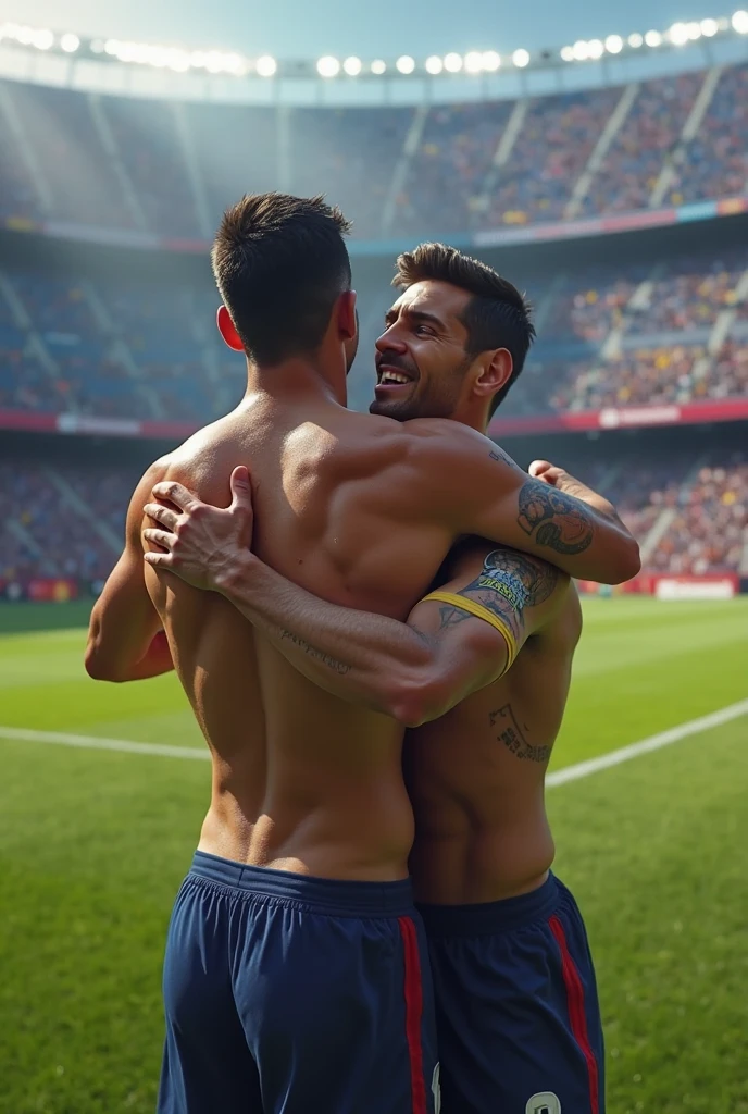 Capitan musculoso de futbol americano  borracho y sin camisa, masturbated and kissed on the mouth by another young man smaller and thinner than him, Bulto grande, mostrando pectorales y abdominales completos,wet dreams, Great erection, besos, porno gay