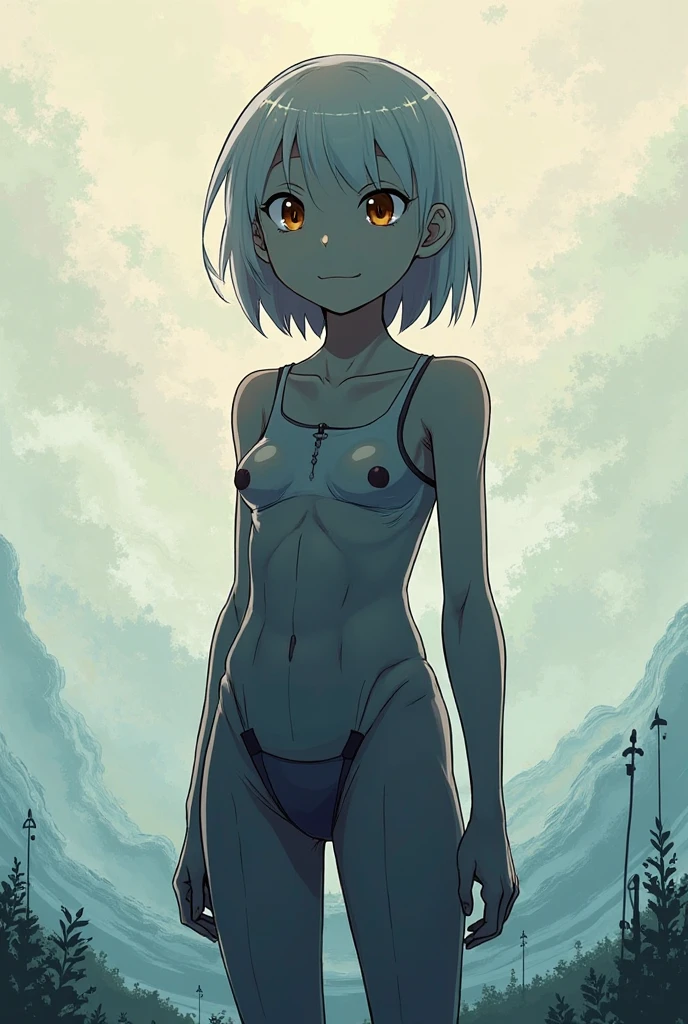 masutepiece, Best Quality, 1girl in,lightblue hair, (black eyes:1.2),((Upper body naked))、((Chest bare from the neck))、((embarassed expression))、((fullmoon))、((Photo from below))、(((thigh high boots)))、((Short Hair Hair))、((Black Long Gloves))、((open one's legs))、((Black panties))、((tiarra))、