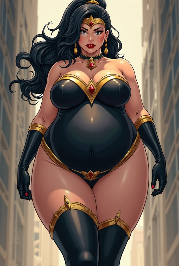 chubby big pregnant  cartoon woman leuage of legends underwear angry 