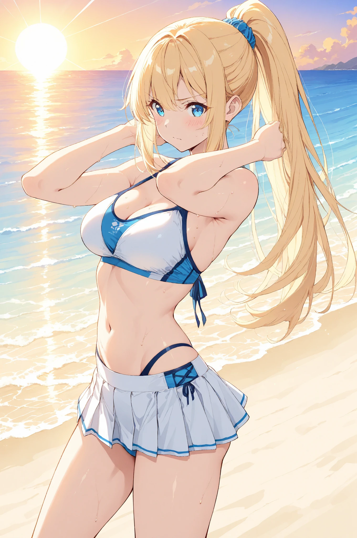 high quality, best quality, masterpiece, absurdres, ichinose rei, swimsuit, 1girl, <lora:rei2:0.85>